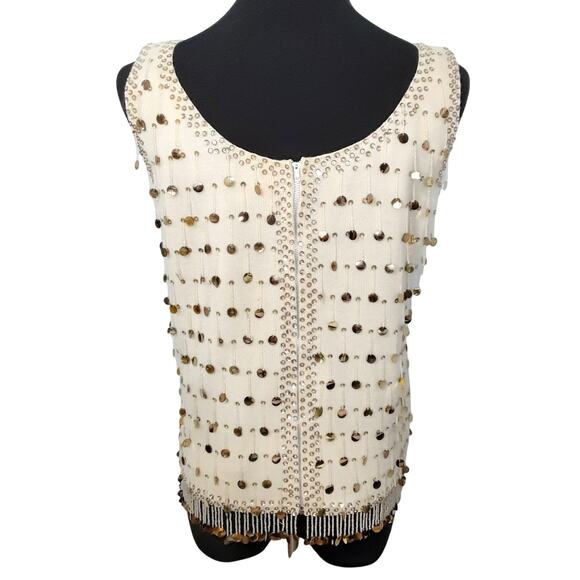 Vintage 1960s A Maxime Original 100% Wool Beaded Evening Volup Top Gypsy Fringe - Picture 3 of 15